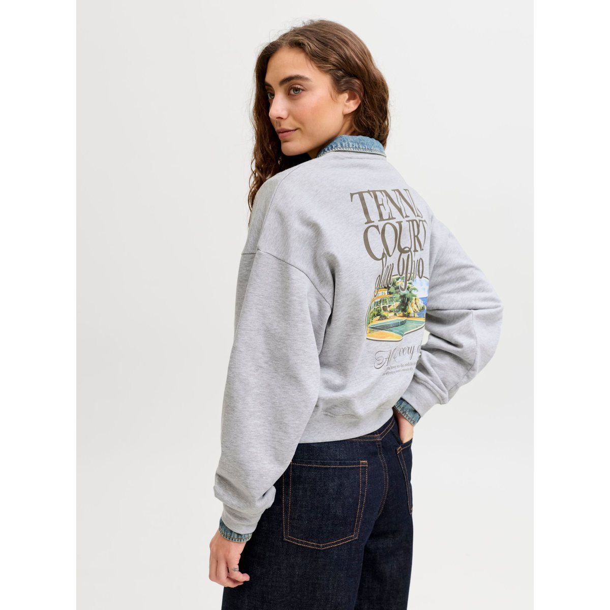 Sweat-Shirt light grey melange 1, JJXX