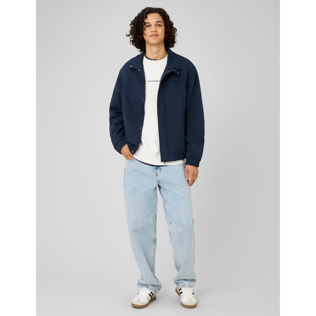 Veste zippée légère bleu foncé, BZB