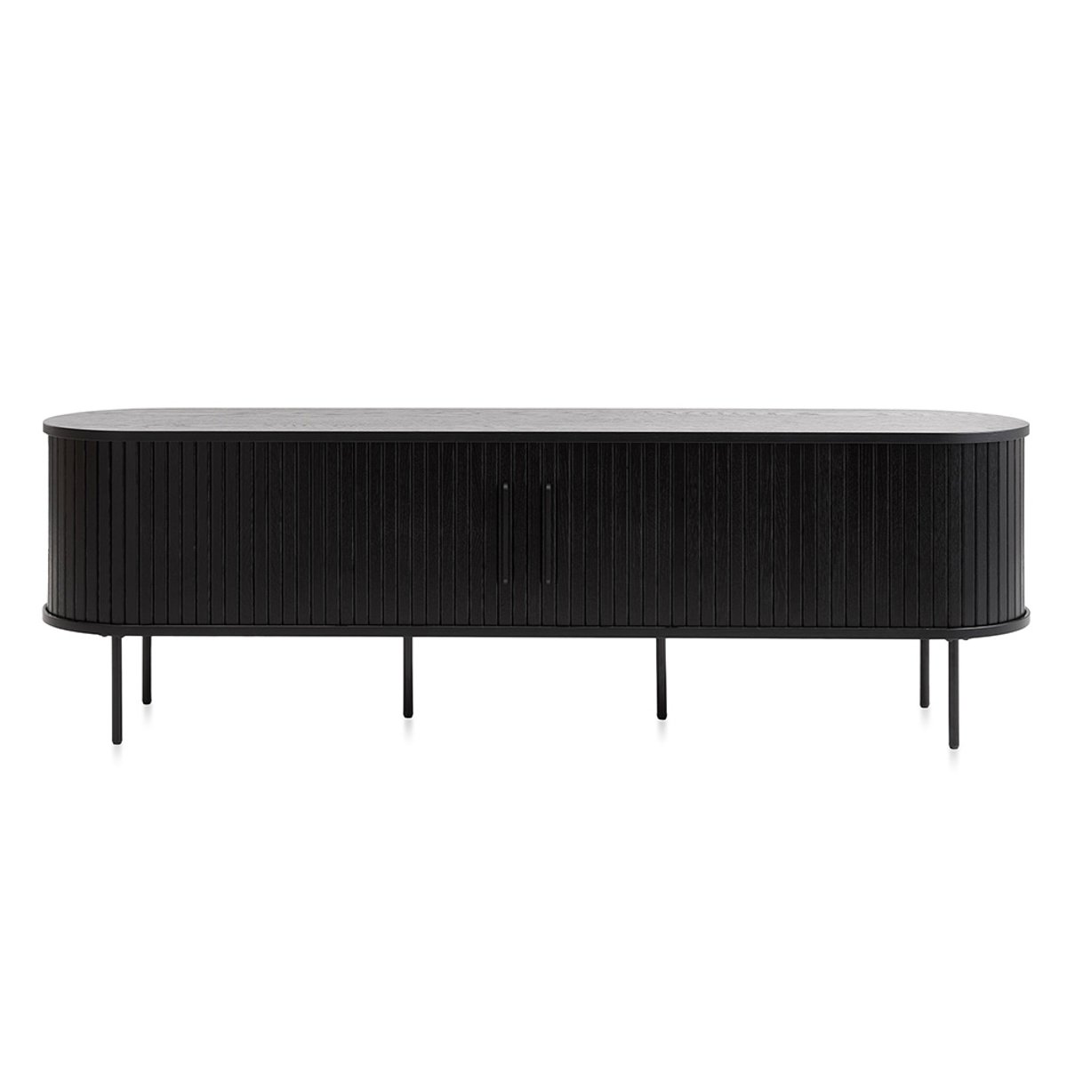 Meuble bas 2 portes 180 cm - Bois noir - ALBA noir, MAISON AUBERTIN