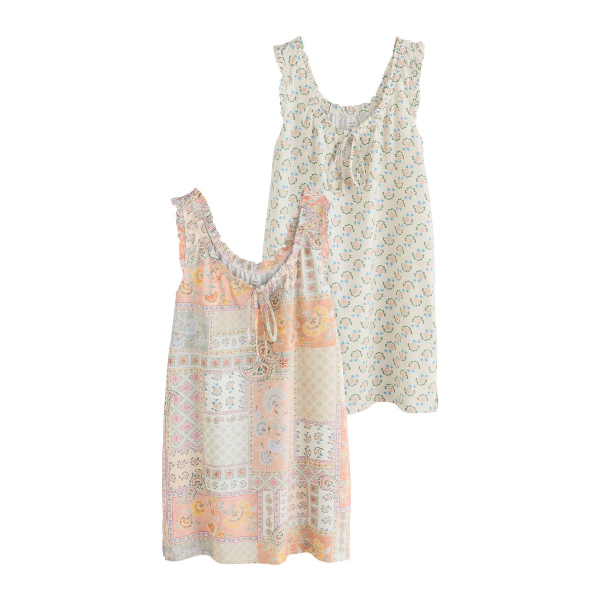 Nuisette en jersey, lot de 2 pêche rose, NEXT
