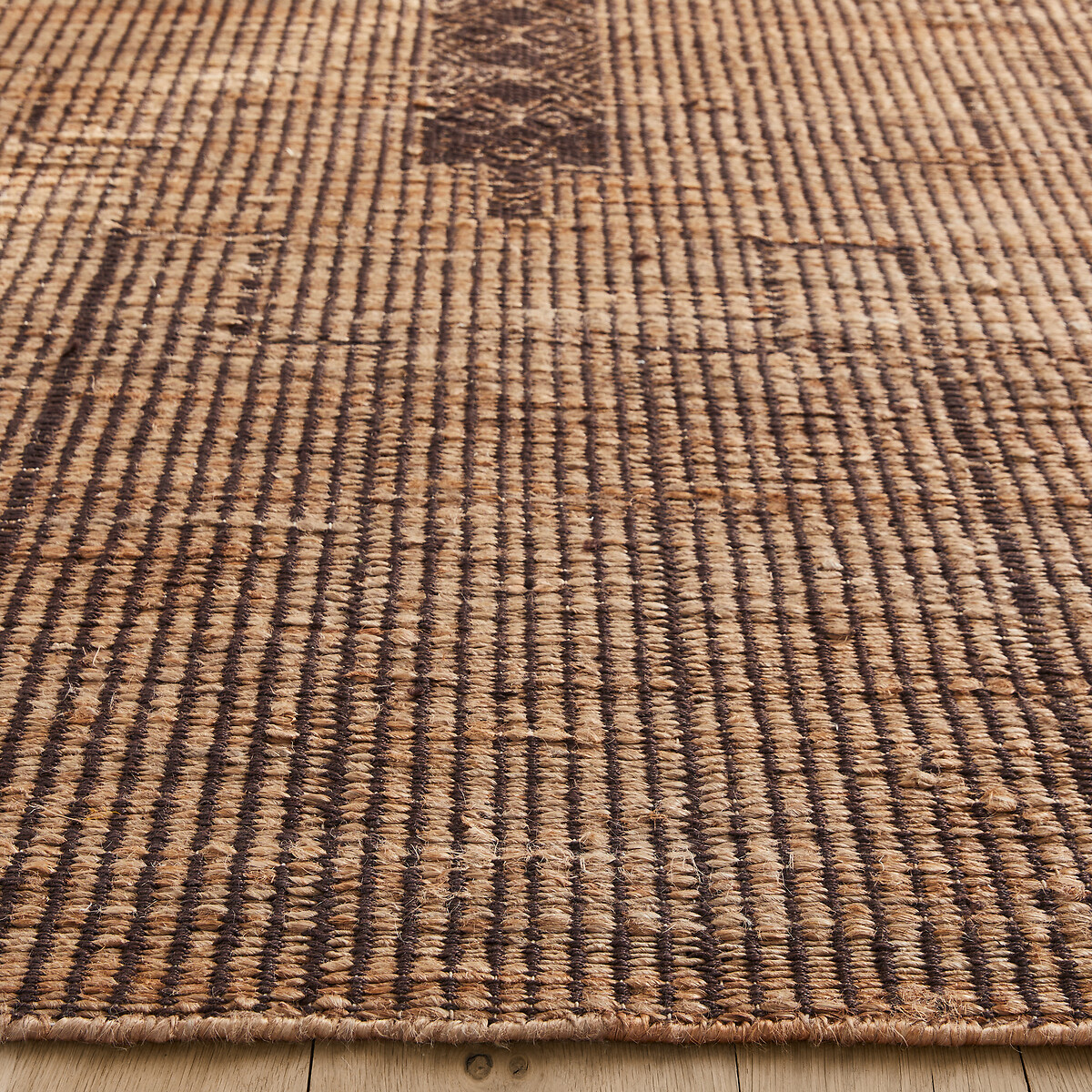 Tapis natte tissé jute et coton, Jutiss naturel, AM.PM