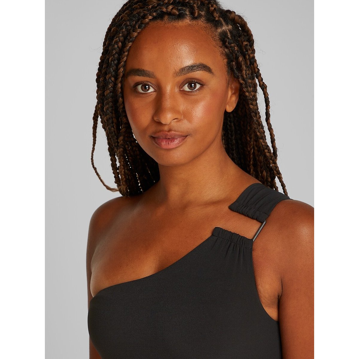 CK Wire One Shoulder Swimsuit black, CALVIN KLEIN UNDERWEAR