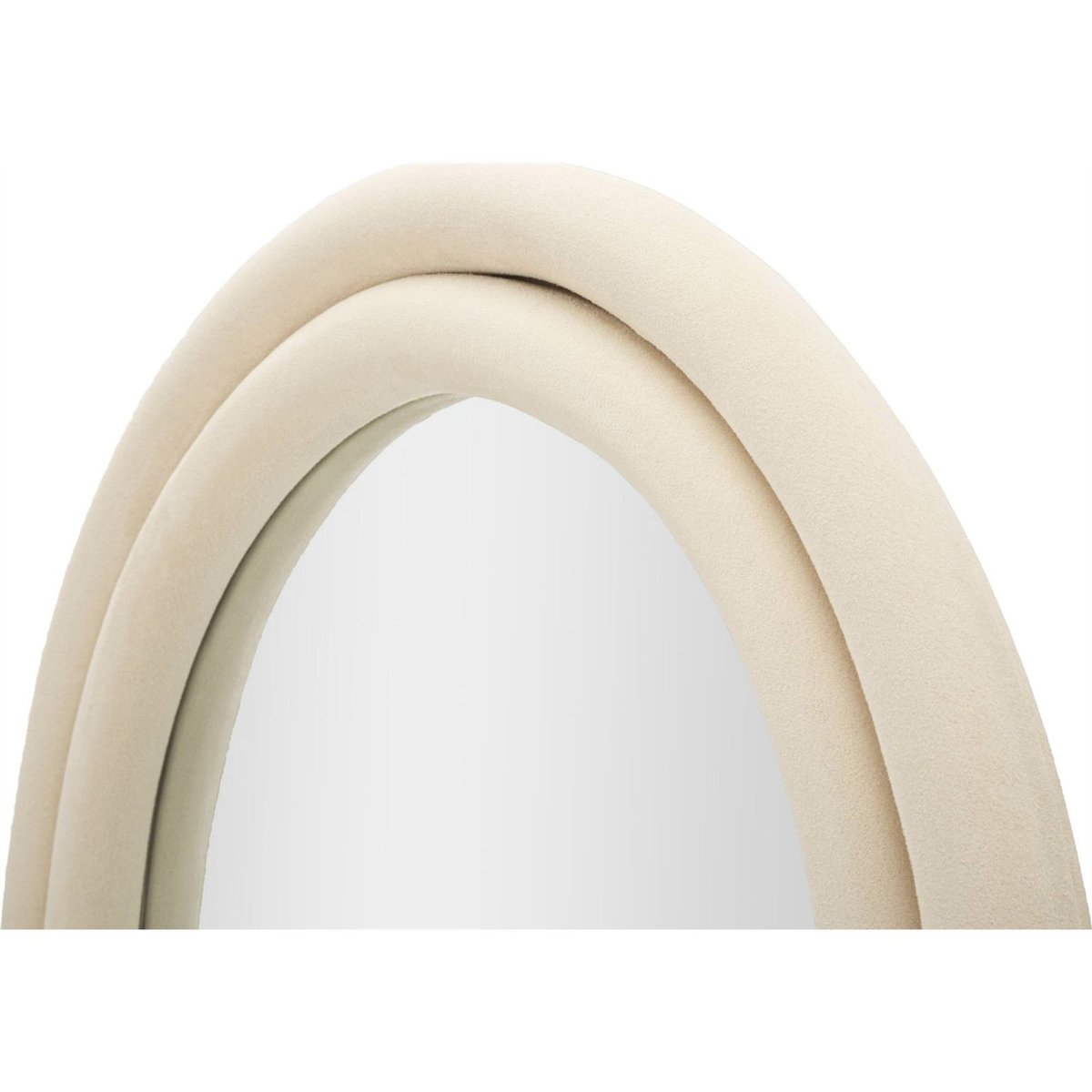 Miroir mural arqué habillé de tissu GLAM crème, RECOLLECTION
