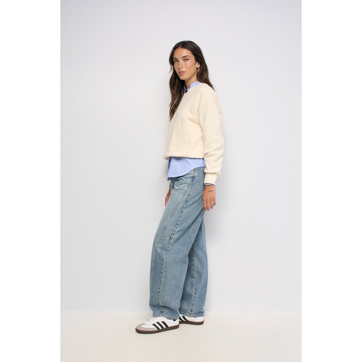 SWEAT À EFFET BLOUSANT beige, SALSA JEANS