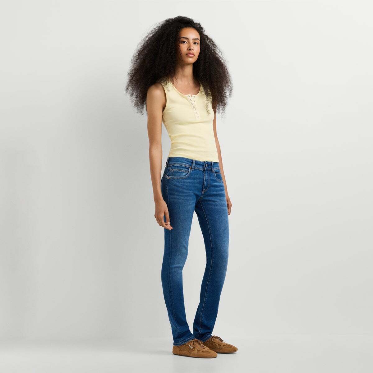 Brooke - Jean Coupe Slim, Taille Basse authentique bleu vif, PEPE JEANS