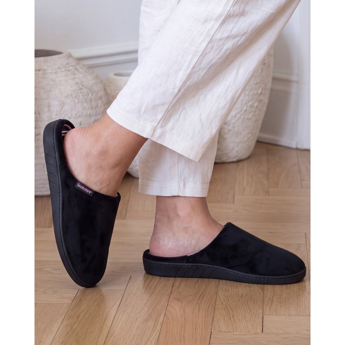 Chaussons Mules noir, ISOTONER