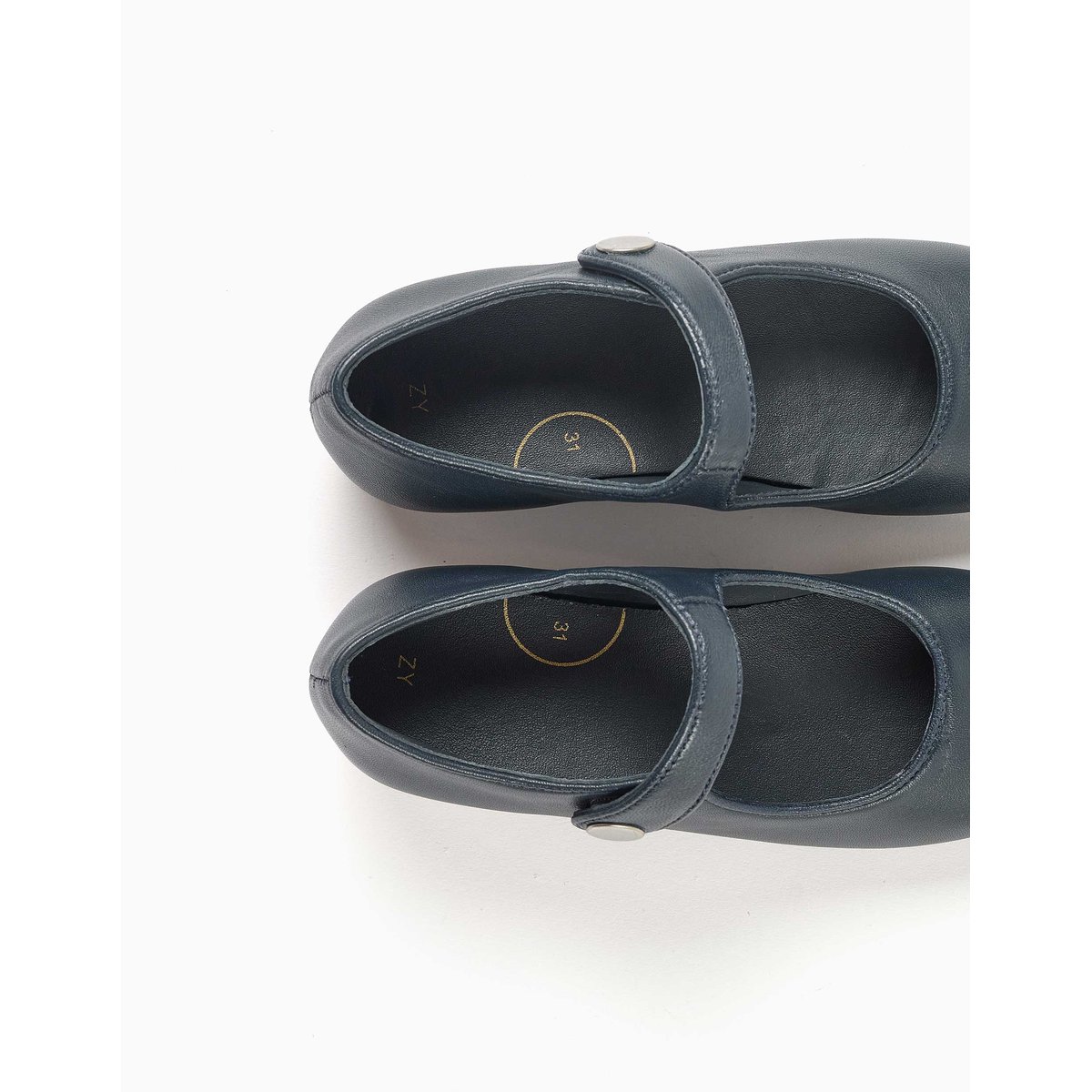 Ballerines style Mary Jane en cuir bleu, ZIPPY