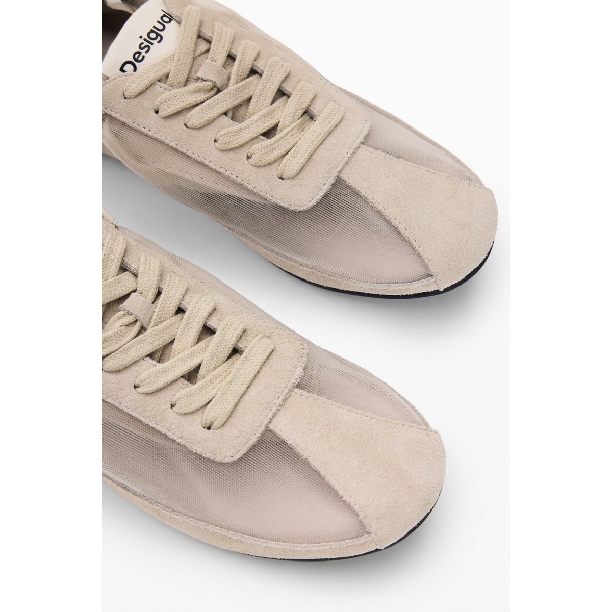 Baskets en cuir rétro beige, DESIGUAL