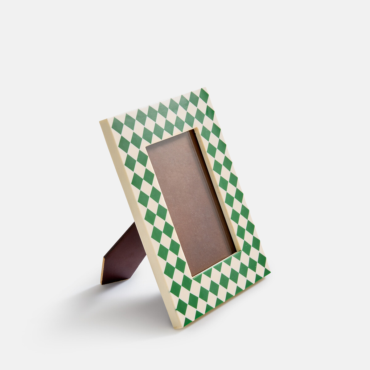 Leiho Chequered Print Resin Mini 16.5 X 21.5cm Photo Frame green/ecru, LA REDOUTE INTERIEURS