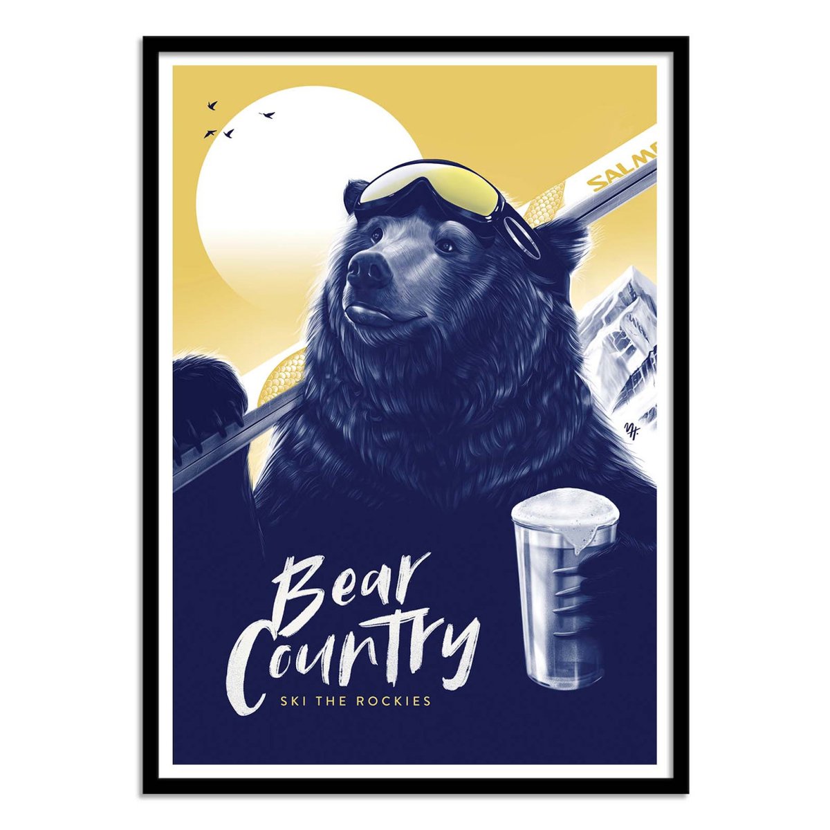 Affiche d’art et cadre noir 50 x 70 cm - Bear country - Mark Harrison affiche d'art avec cadre bois noir, WALL EDITIONS