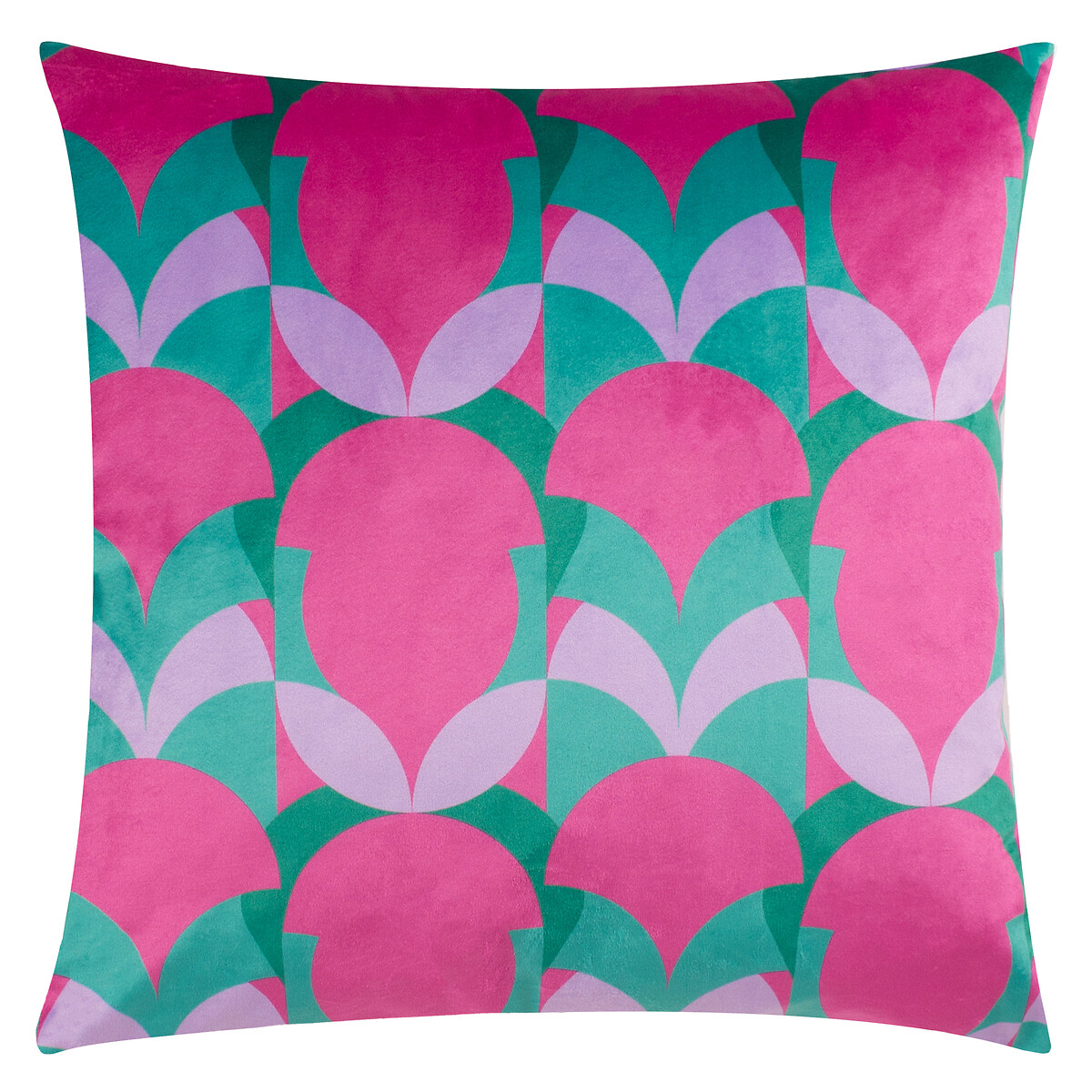 Raeya Art Deco Velvet Filled Cushion 45x45cm jade green, HEYA HOME