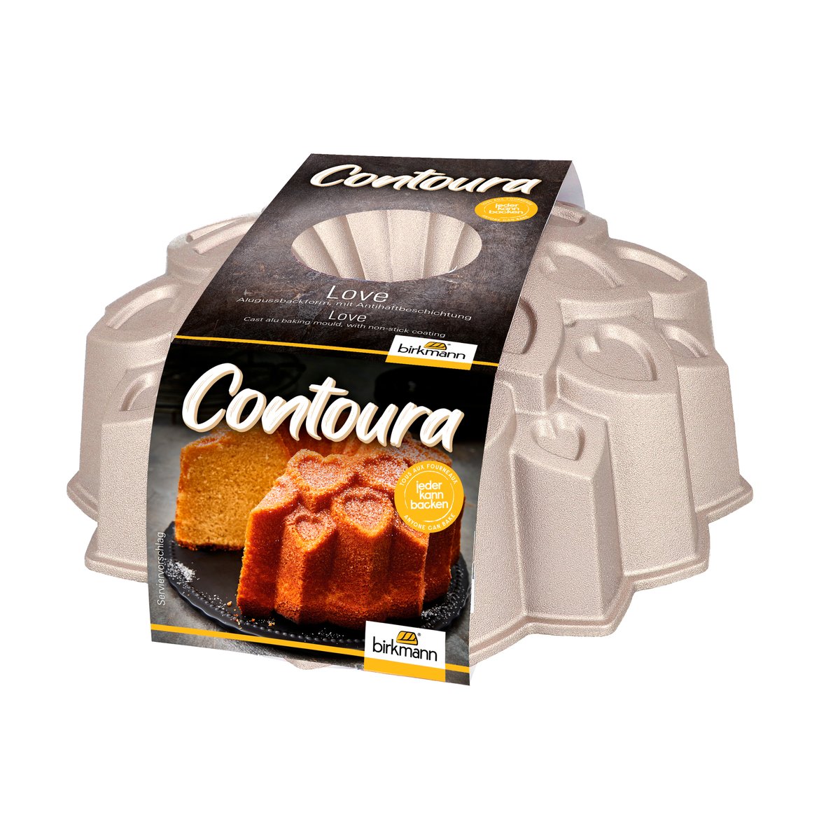 Moule à patisserie en aluminium, LOVE argent, BIRKMANN