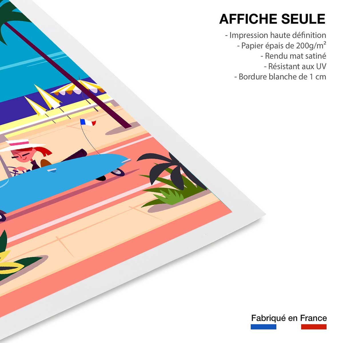 Poster nice promenade des anglais affiche seule, HEXOA