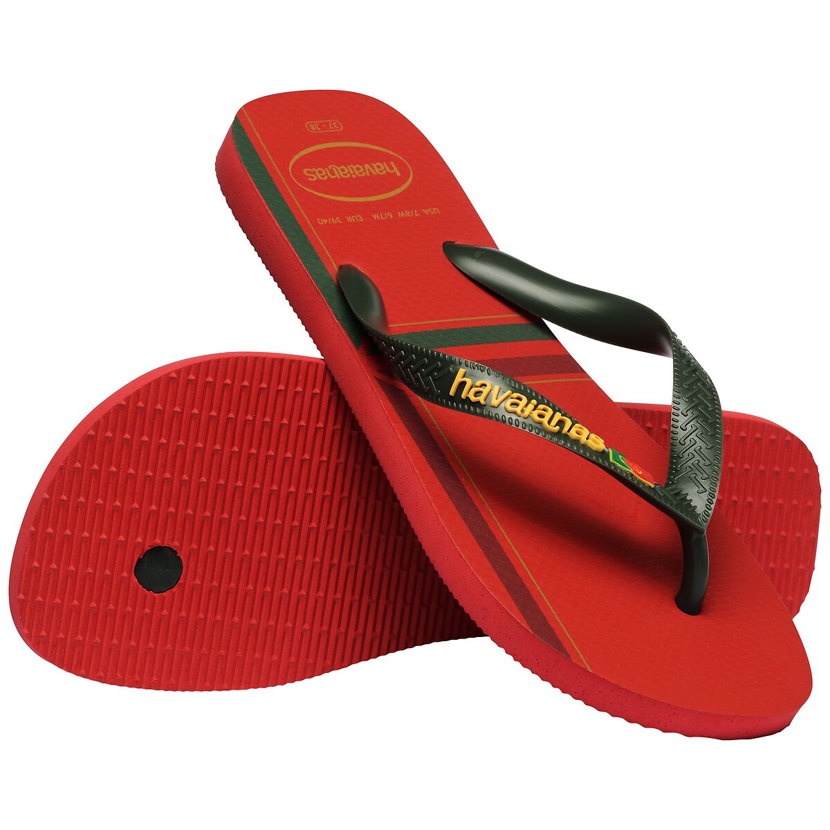 Chinelos Hav. Nações Portugal vermelho/verde, HAVAIANAS