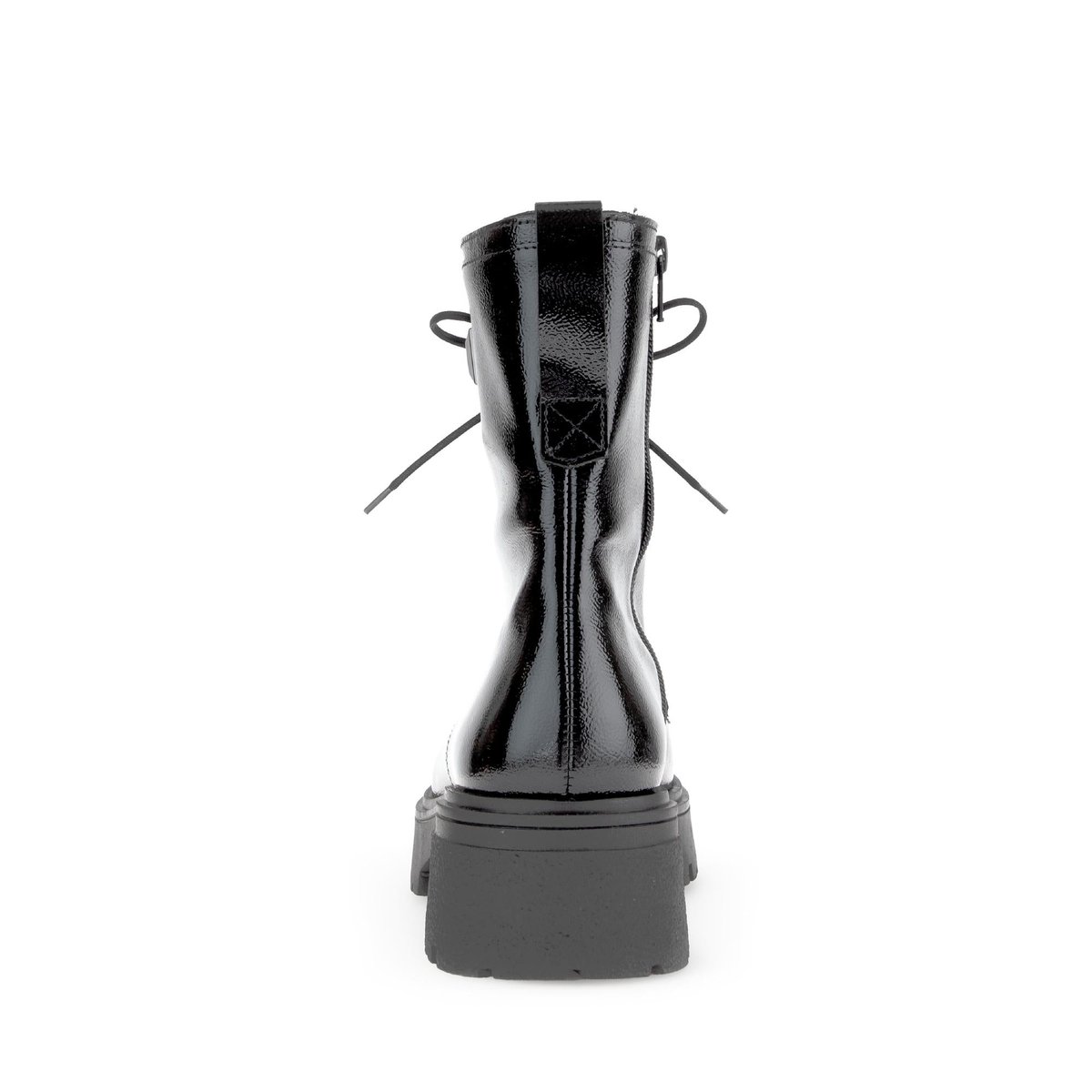 Bottines en cuir verni à talon décroché noir, GABOR