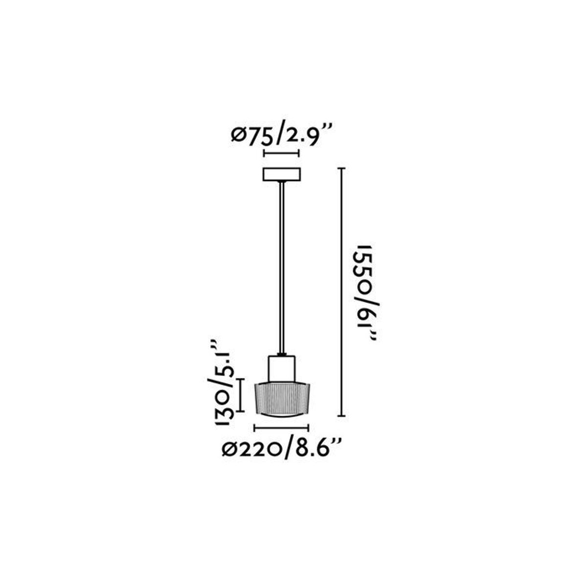 Suspension COLGANTE gris, FARO