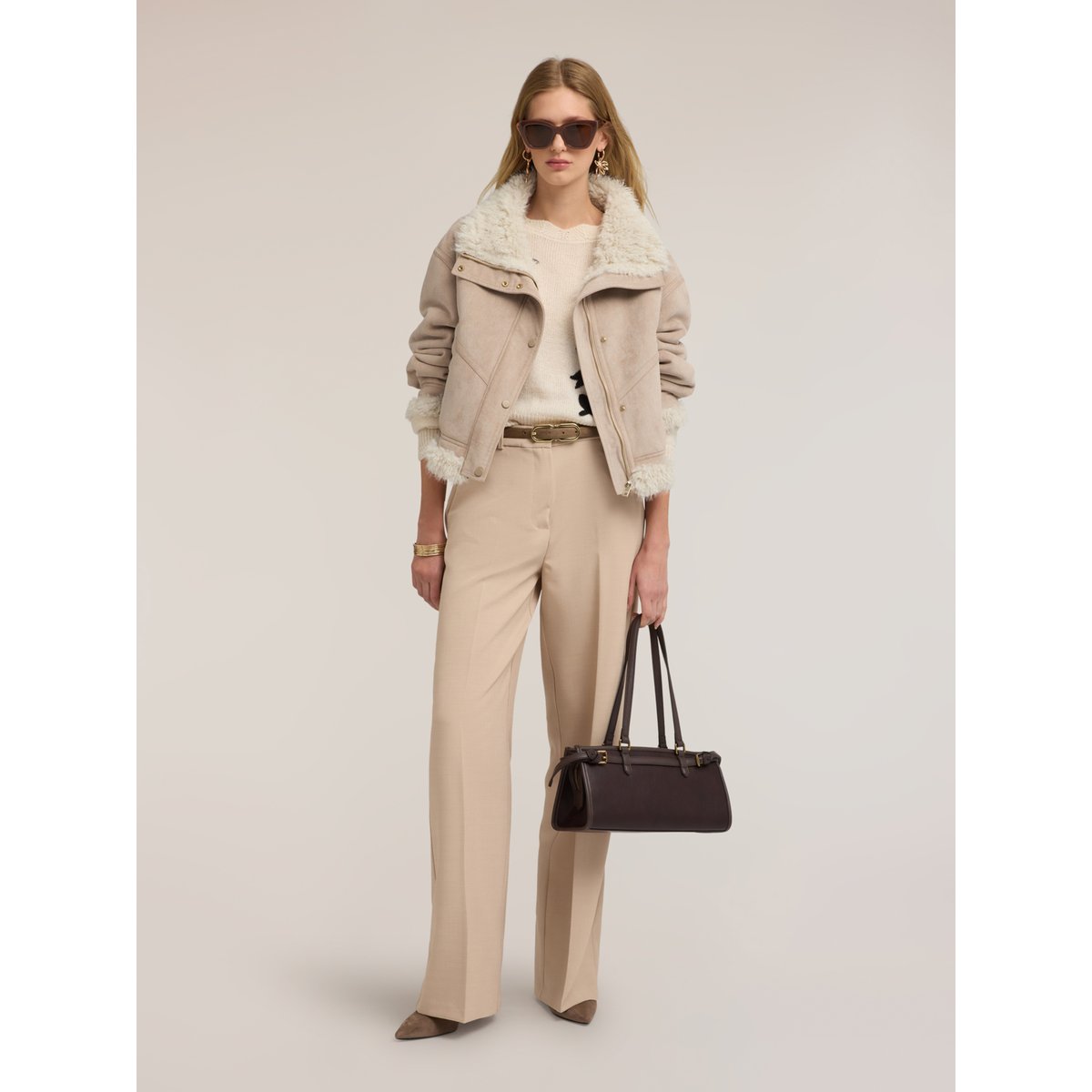 Veste courte avec bordures beige, MOTIVI