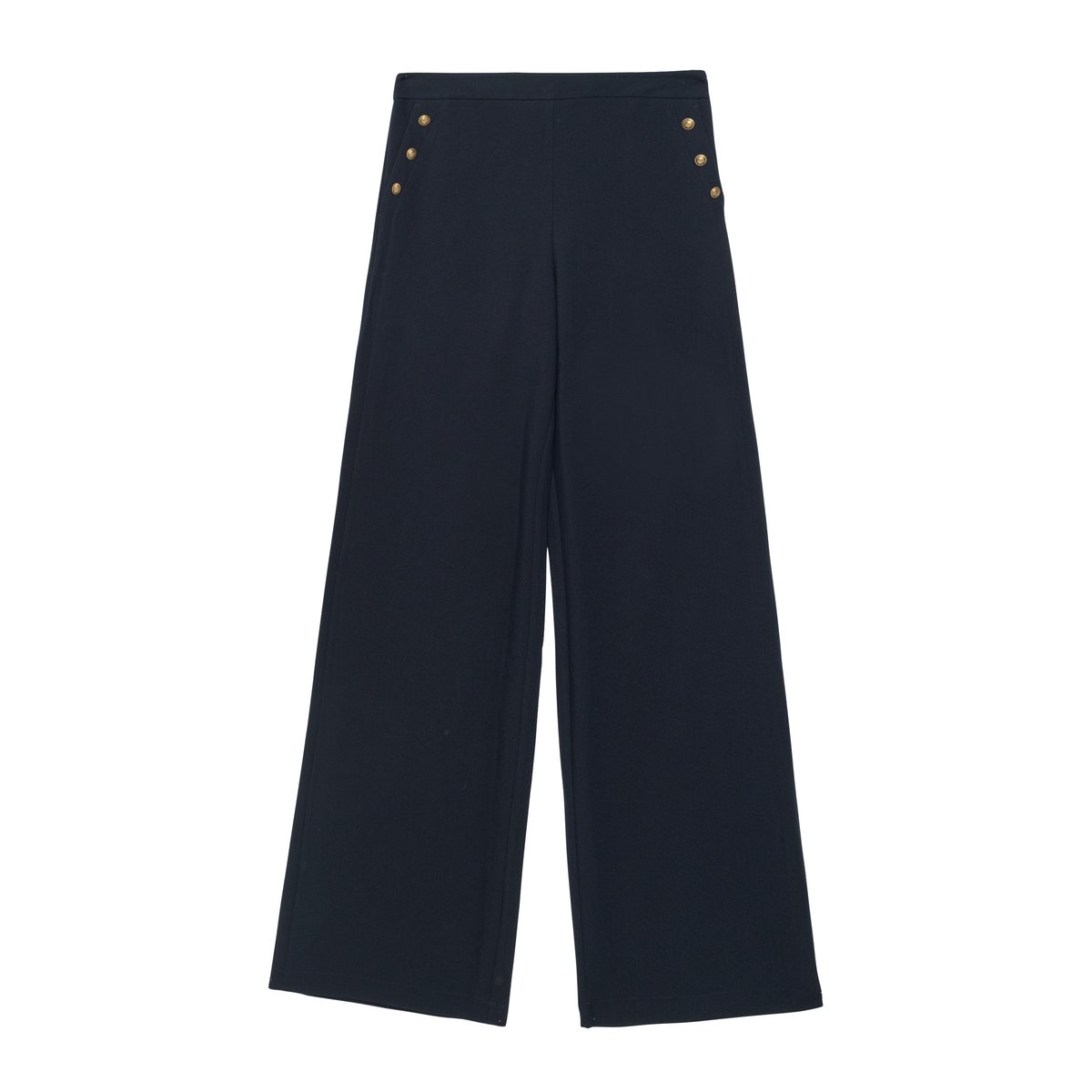 Pantalon droit flanelle bleu marine, IKKS