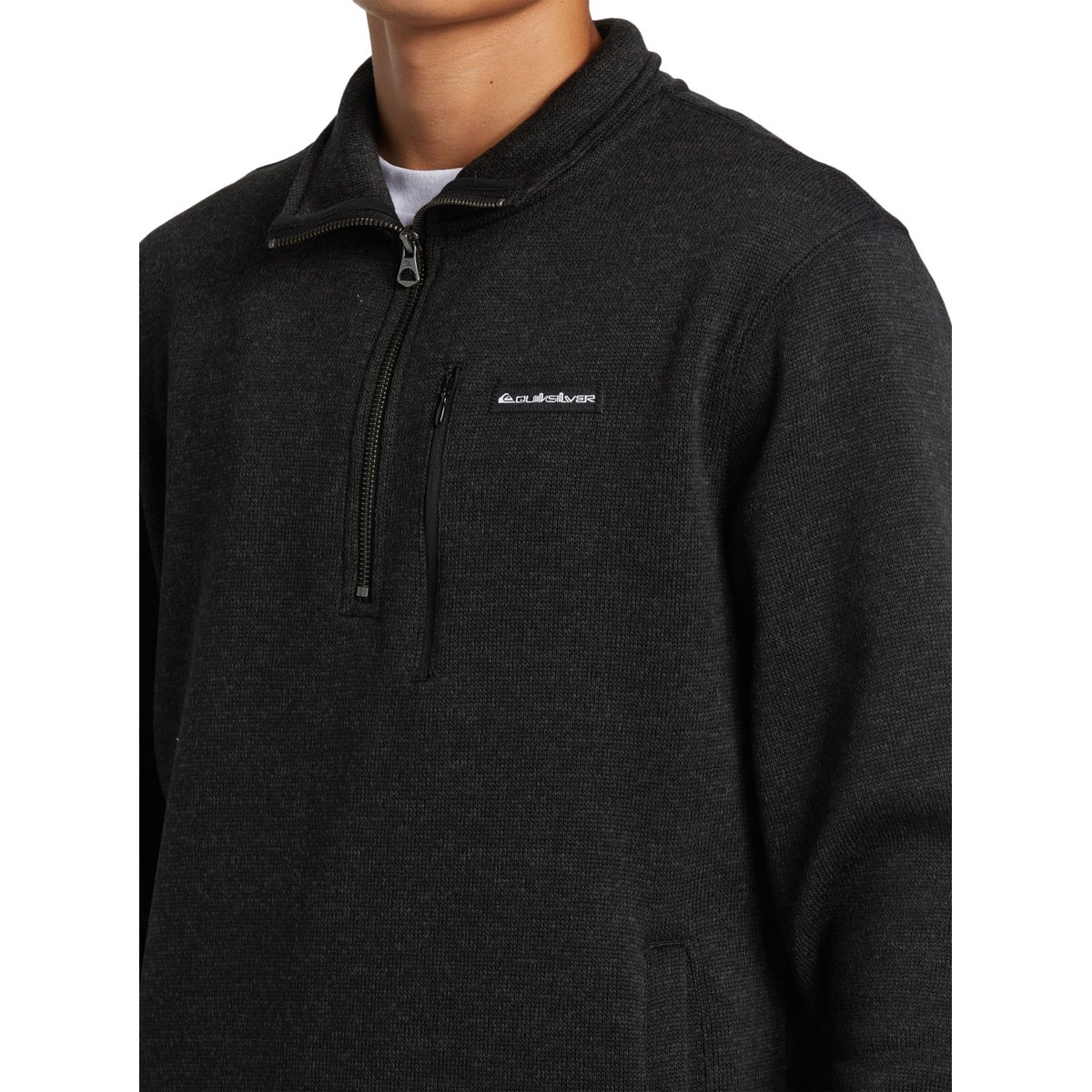 Sweat demi-zip KELLER noir black heather, QUIKSILVER