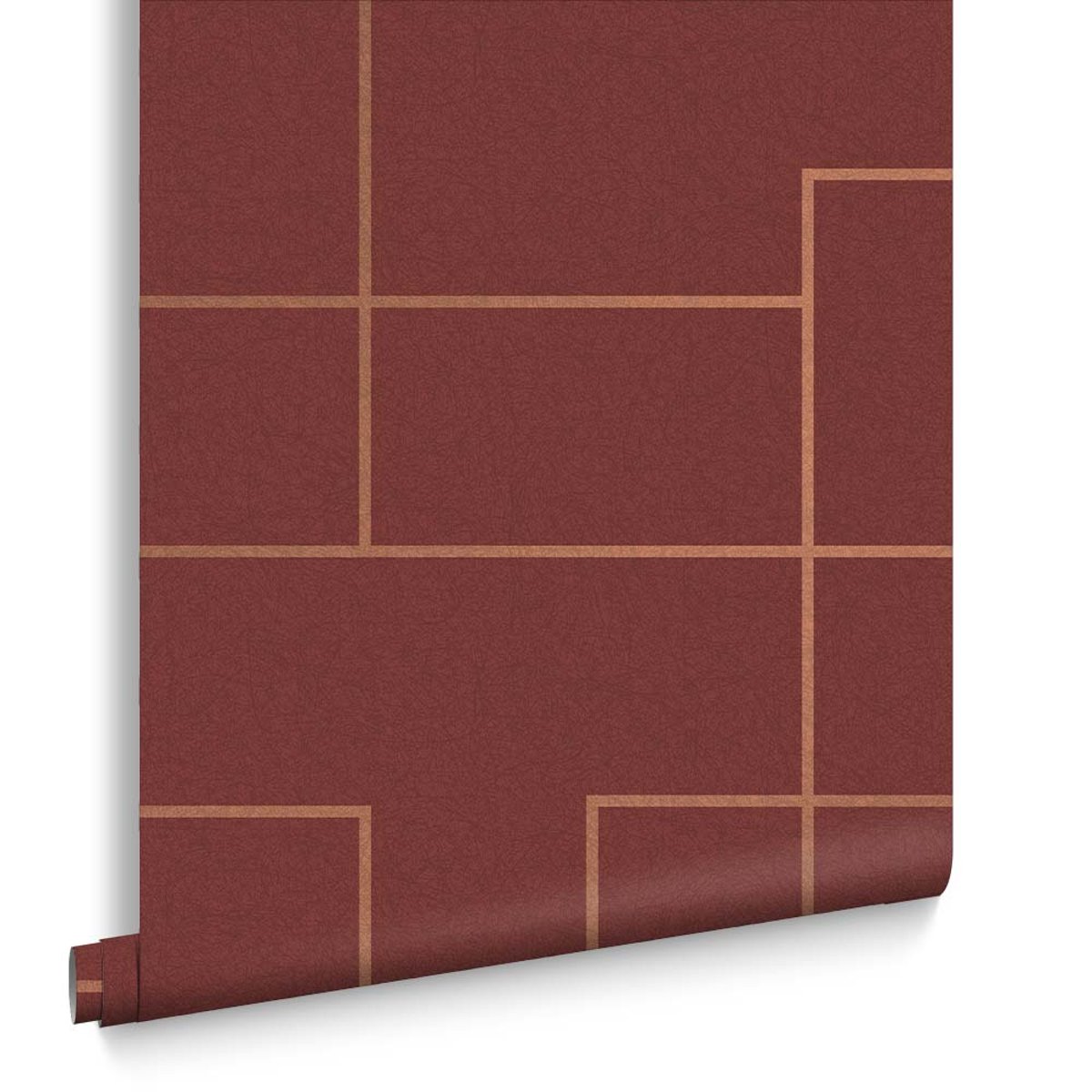 Papier peint Primo Alizarin rouge grenat, doré, GRAHAM ET BROWN