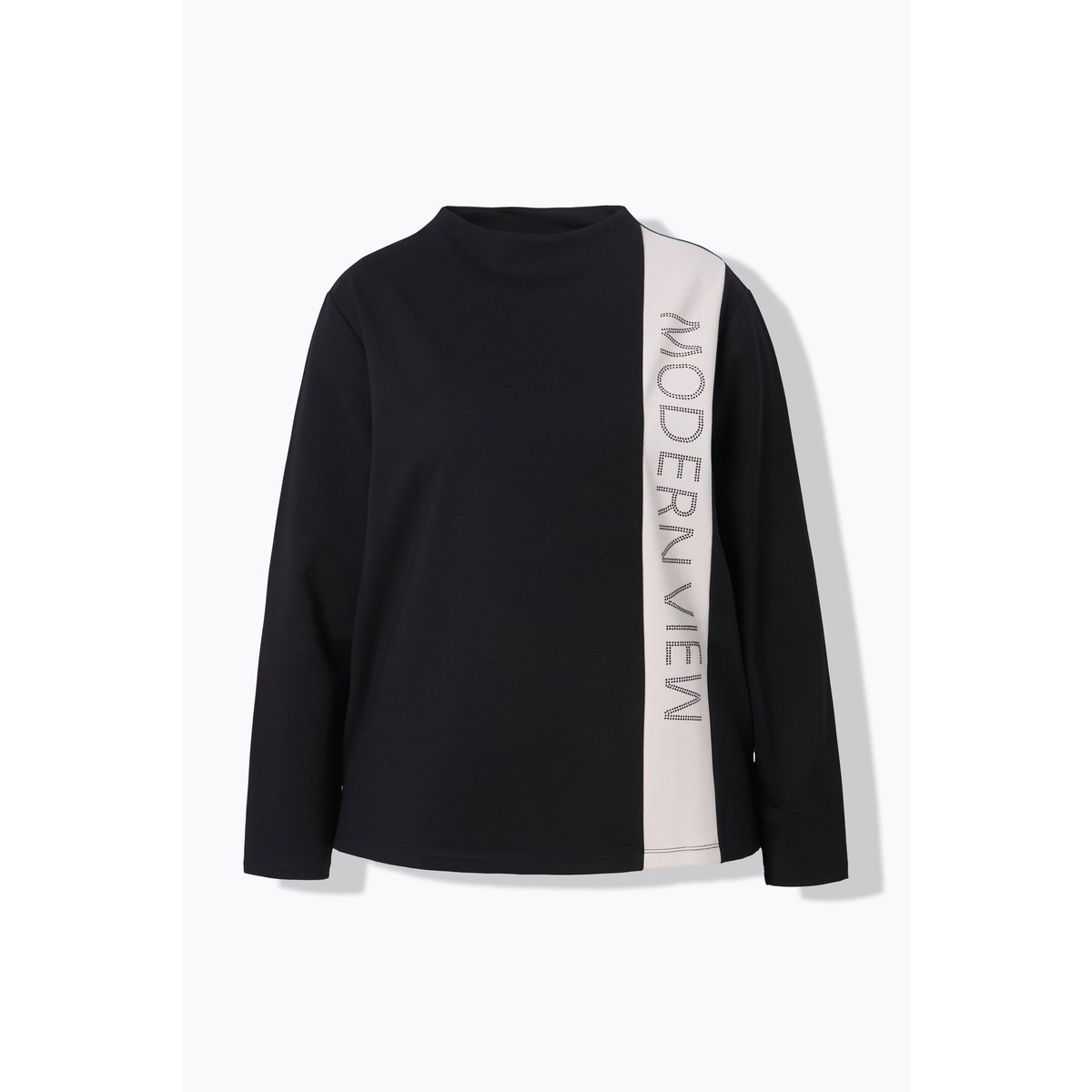 Sweat-shirt à manches longues et col montant noir, ULLA POPKEN