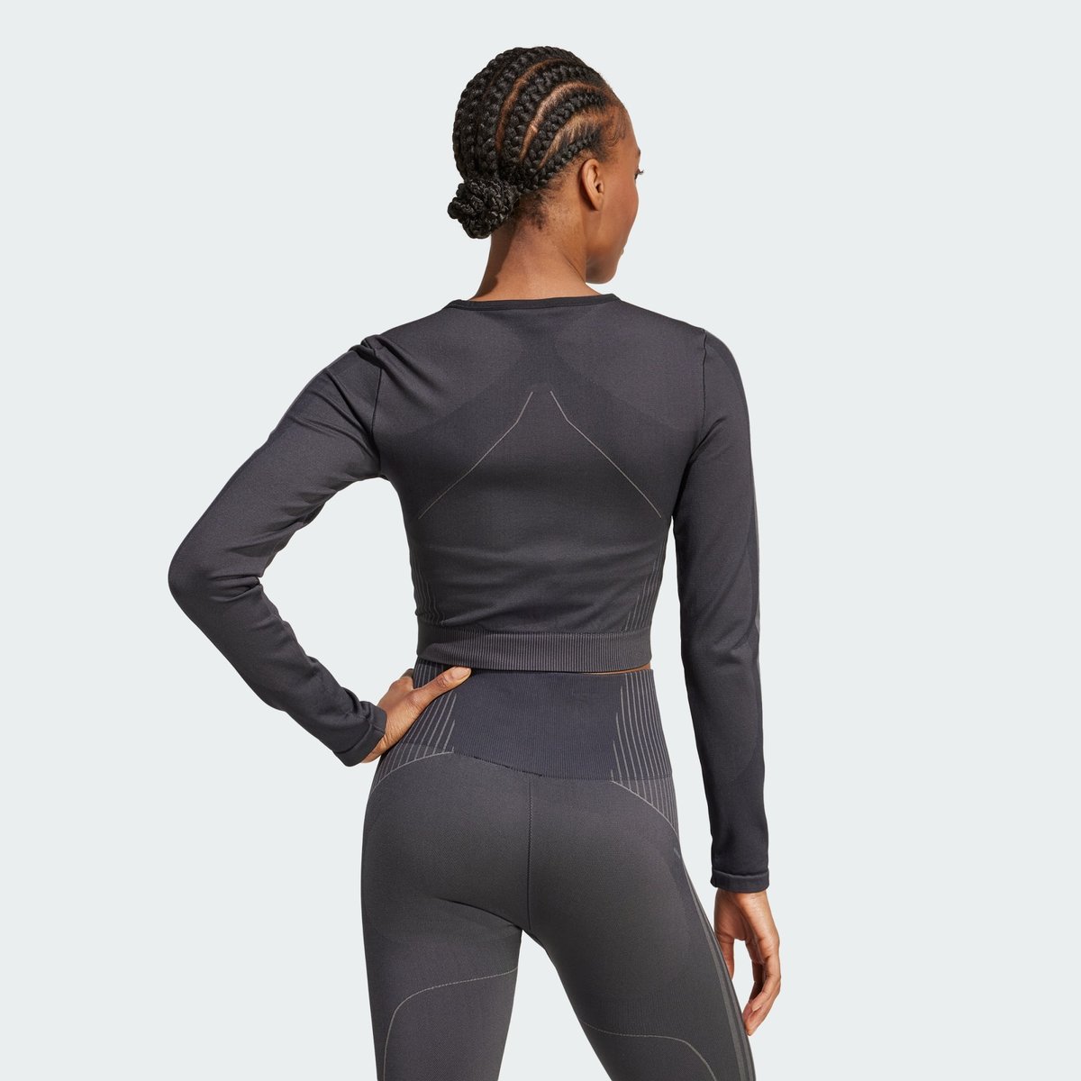 T-shirt manches longues maille black / grey six, adidas Performance