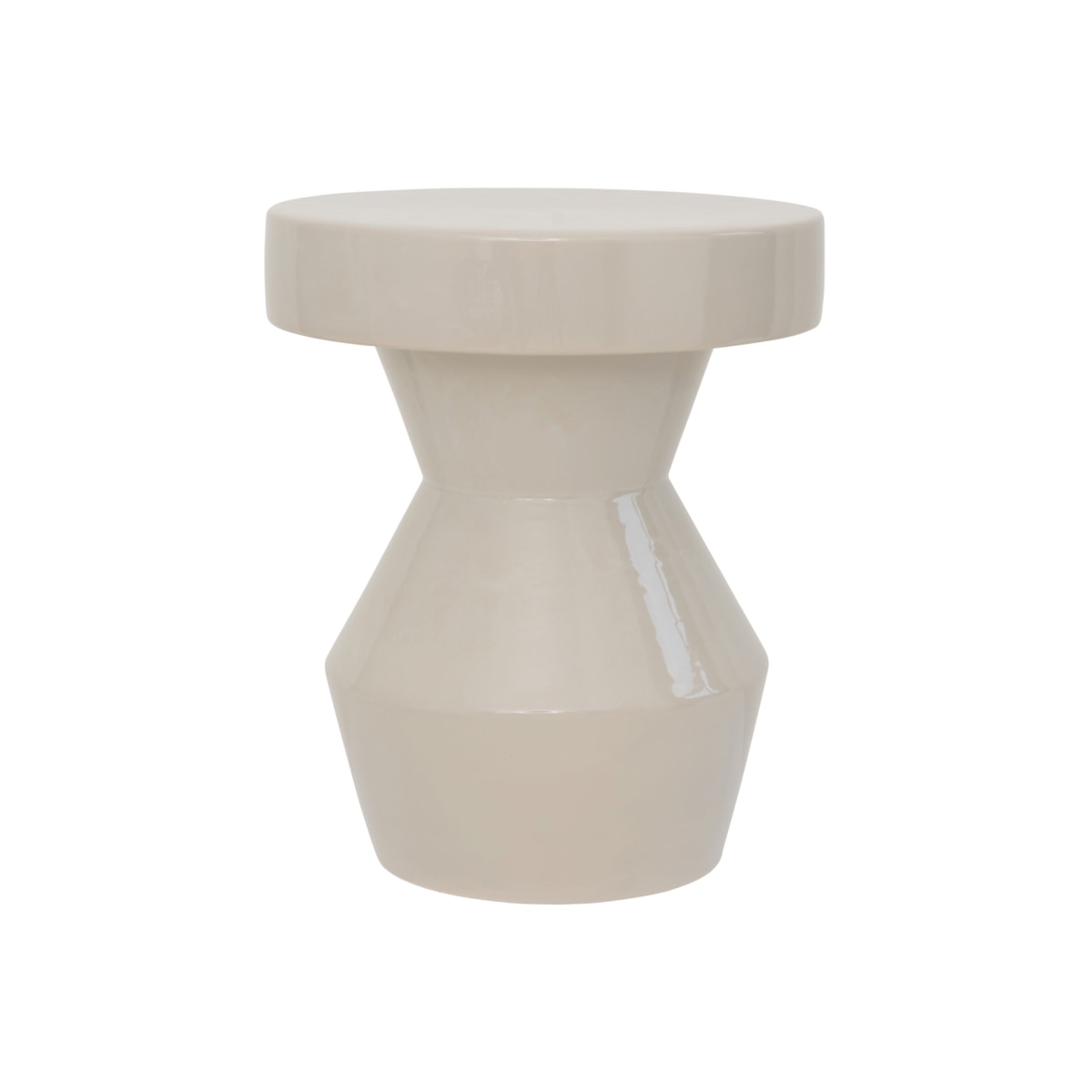 Bout de canapé en Céramique, SCULPTURAL beige, TIKAMOON