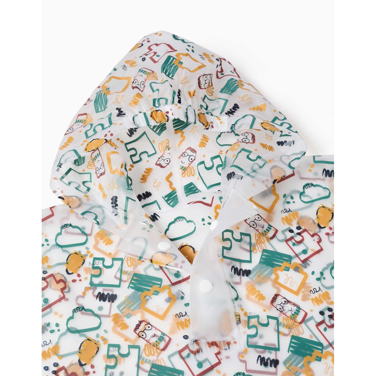 Poncho de pluie avec capuche et imprimé jaune, ZIPPY