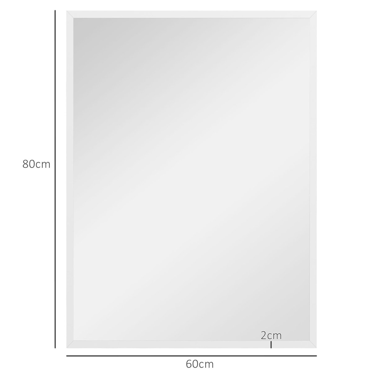 Miroir mural Verre Bois naturel blanc, HOMCOM