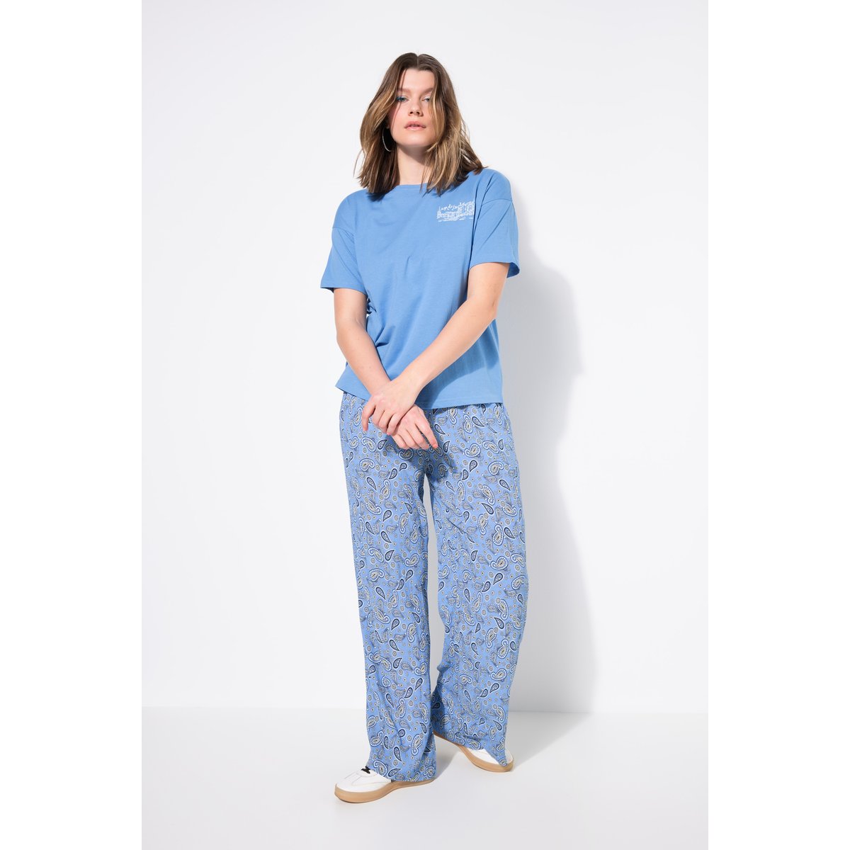 Pantalon à enfiler, coupe Wide Legs bleu azur, STUDIO UNTOLD