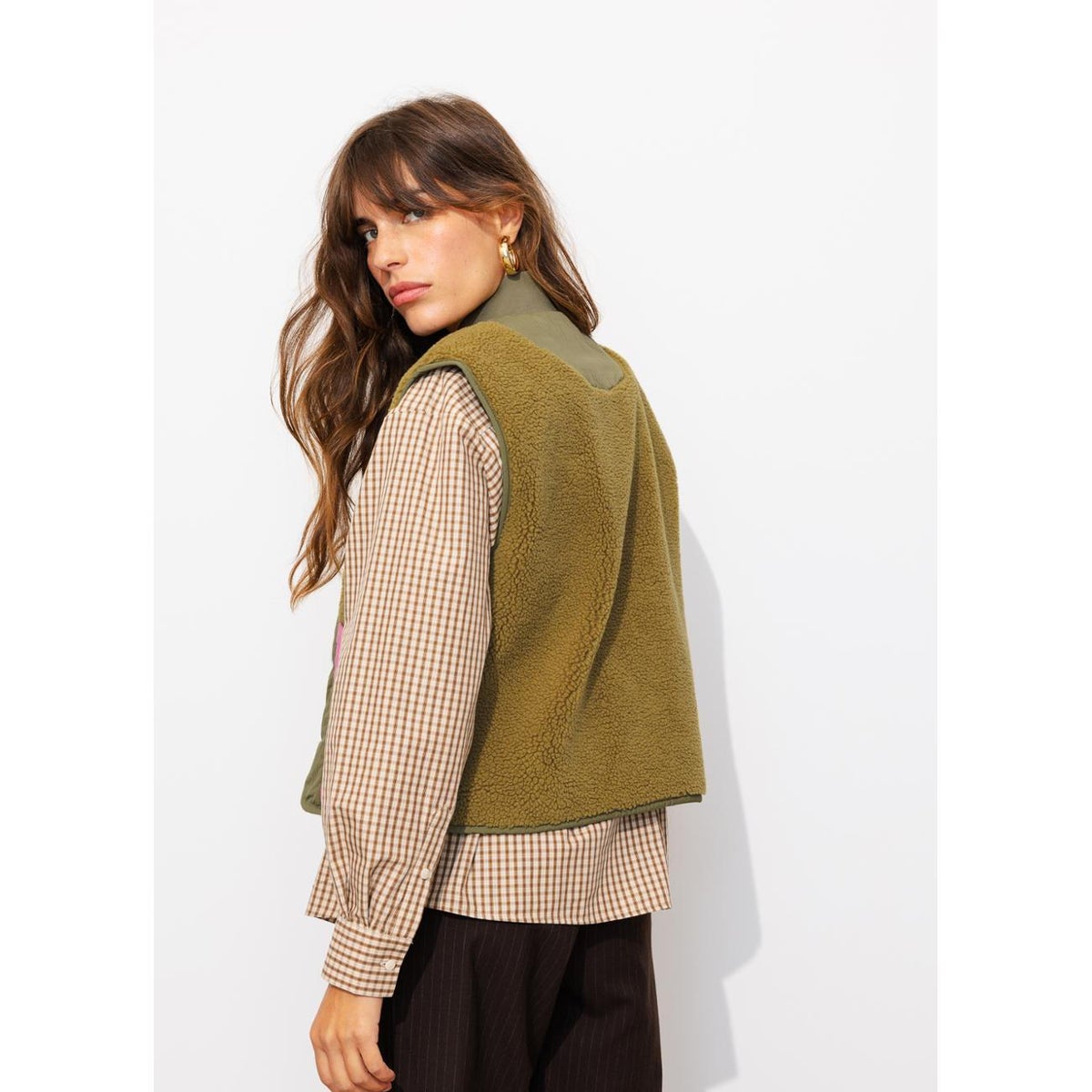 Veste sans manches réversible imprimé kaki, PROMOD