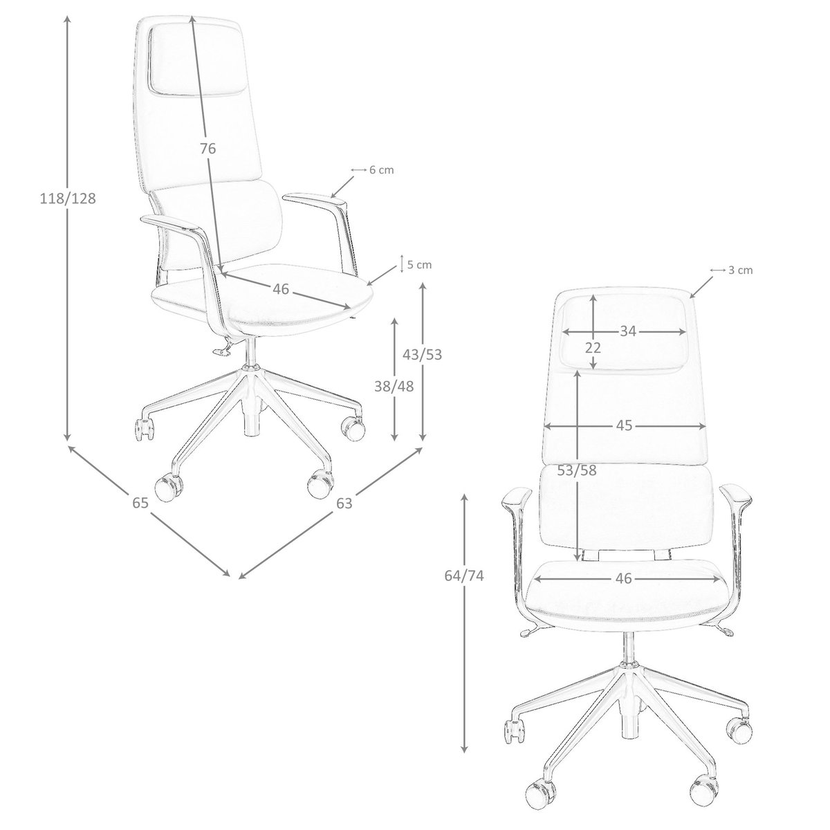 Chaise de bureau pivotante en similicuir noyer | brun | noir, ANGEL CERDA