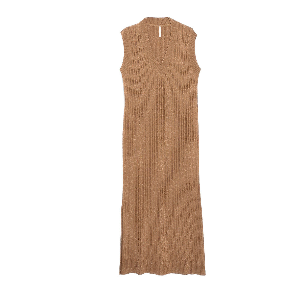 Robe irisée sans manches en maille beige, ICODE