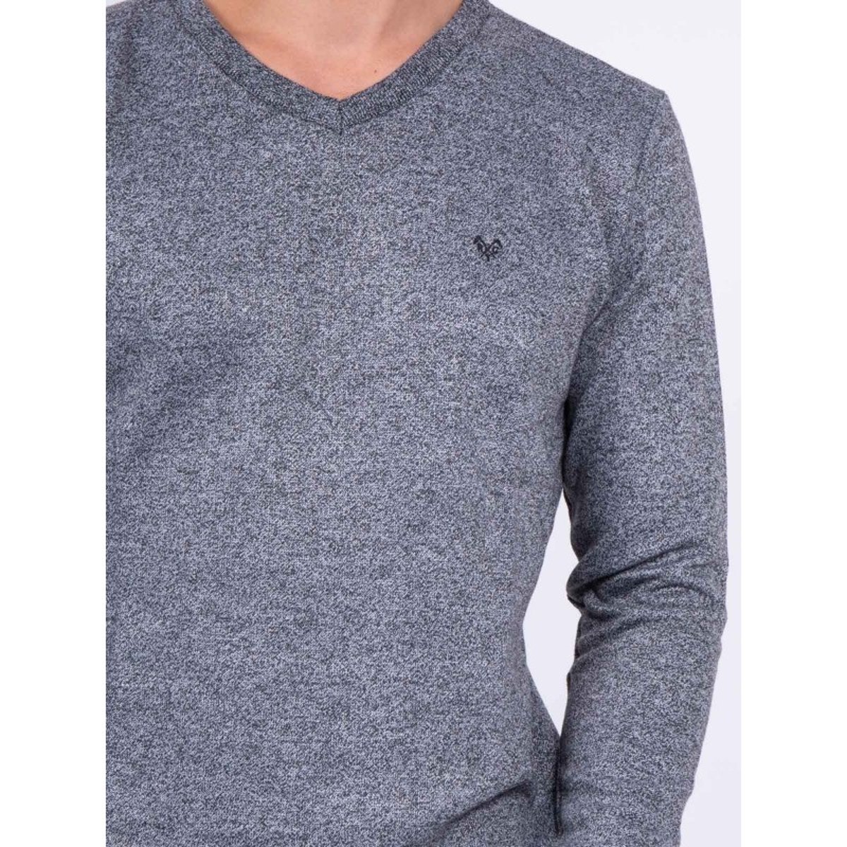 Pull Col V Lamboise gris foncé, RITCHIE