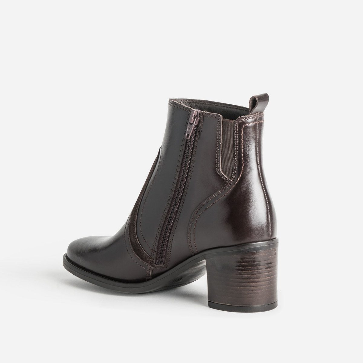 Boots À Talon en cuir NICOLE chocolat, ERAM