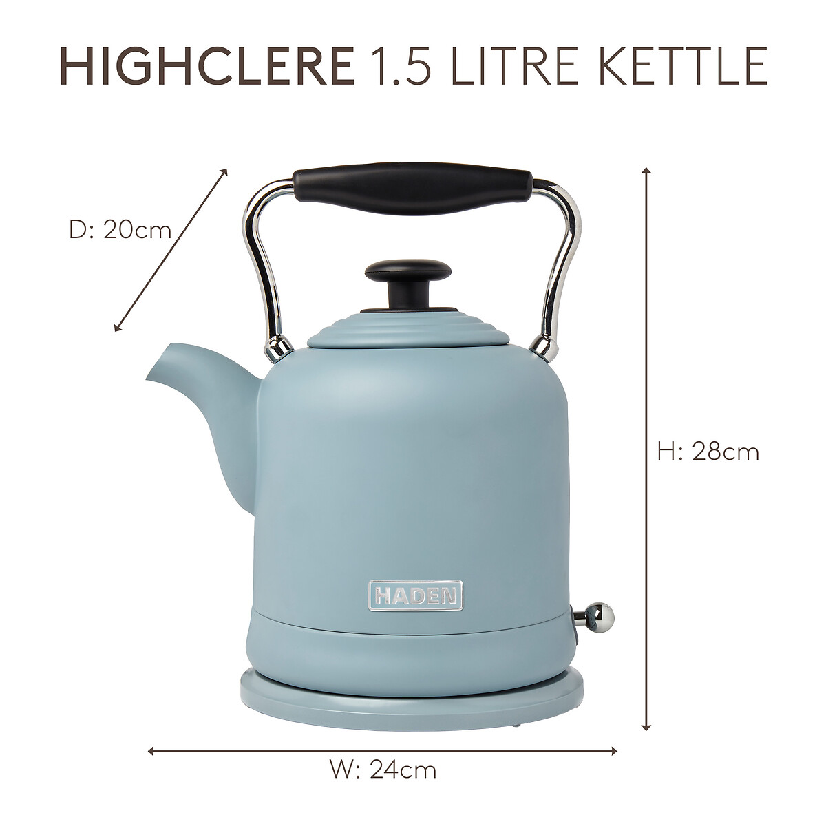 Highclere 1.5L Traditional Kettle blue, HADEN