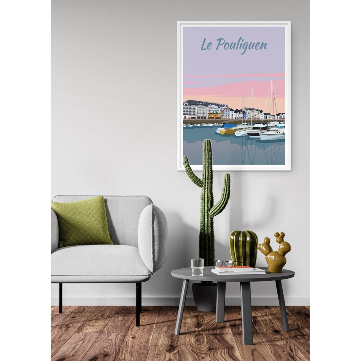 Affiche ville Le Pouliguen blanc, L'AFFICHERIE