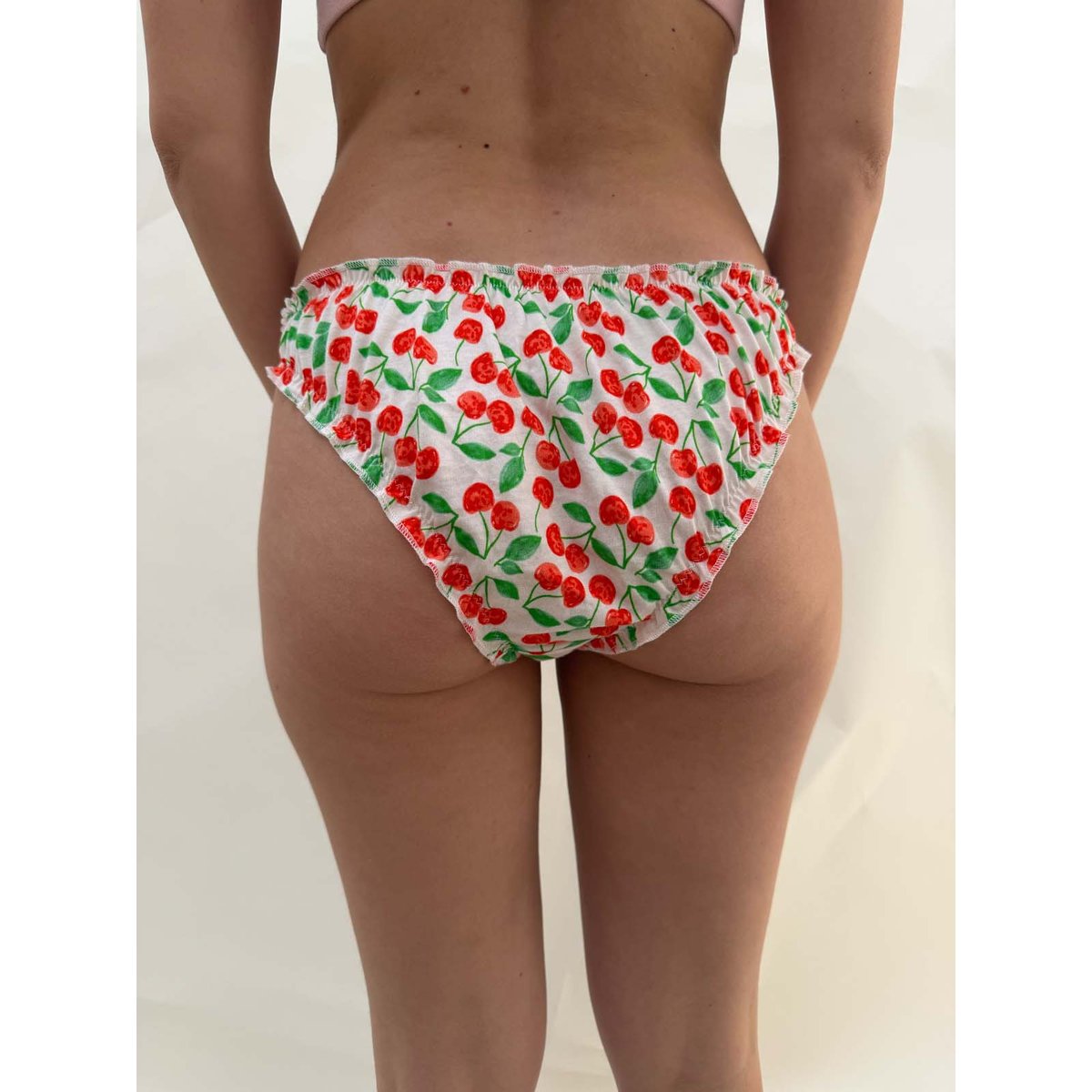 Bloomer coton imprimé cerises crème motifs cerises, WE ARE JOLIES