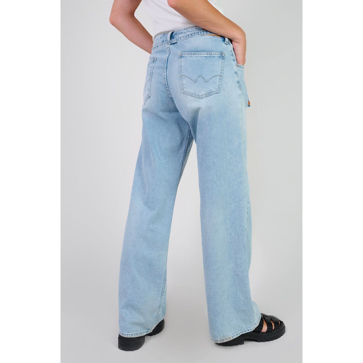 Jeans loose, large wide leg , longueur 34 blue, LE TEMPS DES CERISES