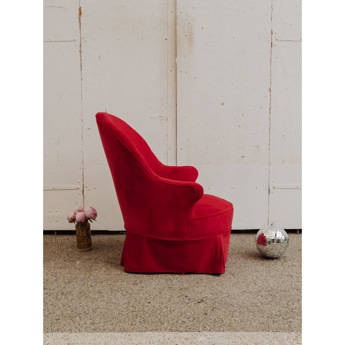 Fauteuil en velours rouge Ernest N°994 - Bon état rouge, DEBONGOUT