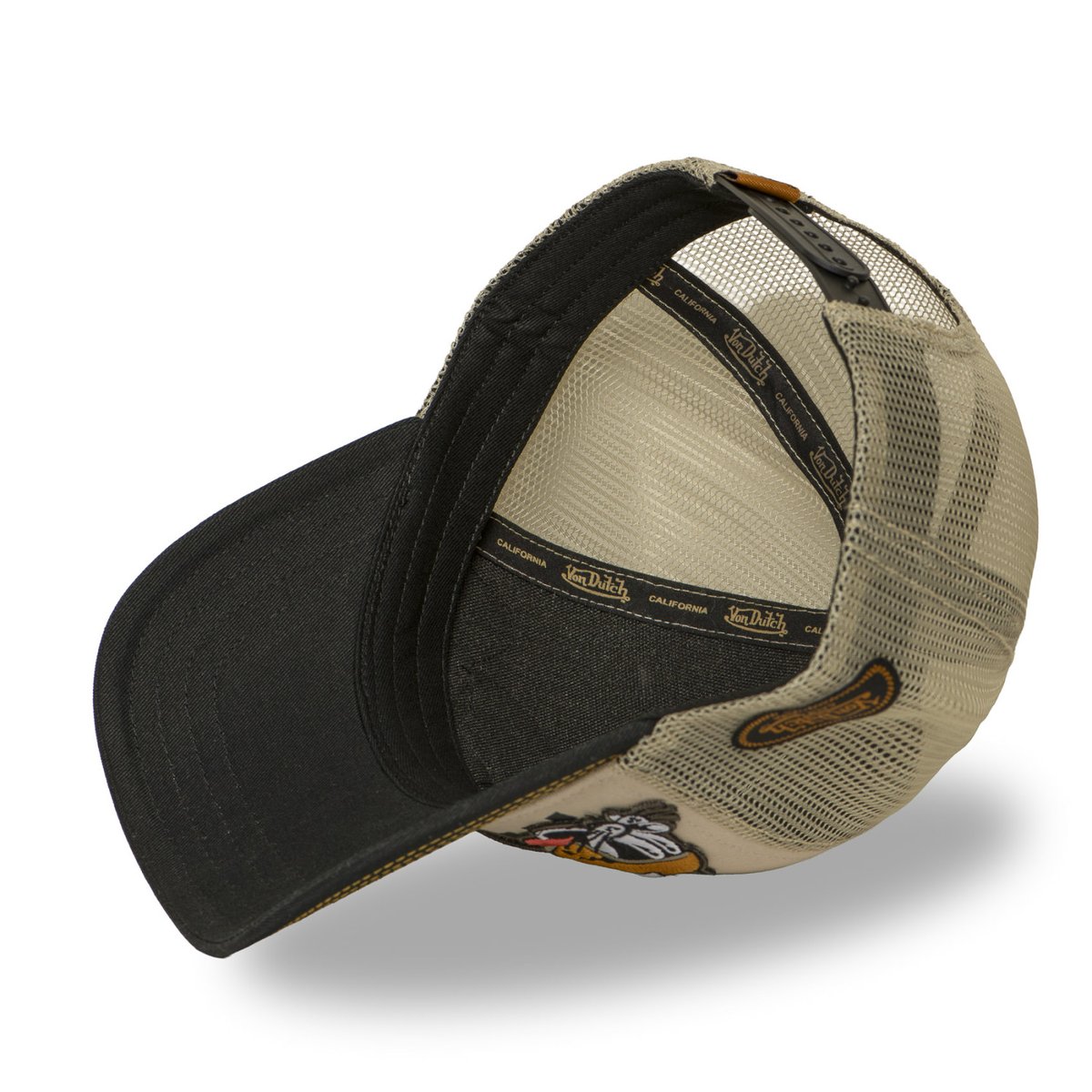 Casquette Trucker Patches noir/beige/jaune, VON DUTCH