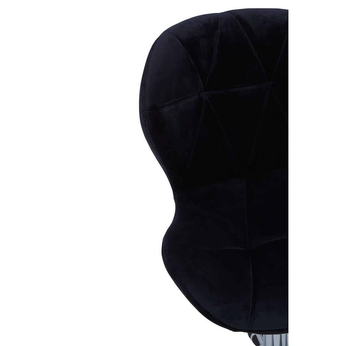 Velvet Quilted Office Chair with Chrome Base black, SO'HOME