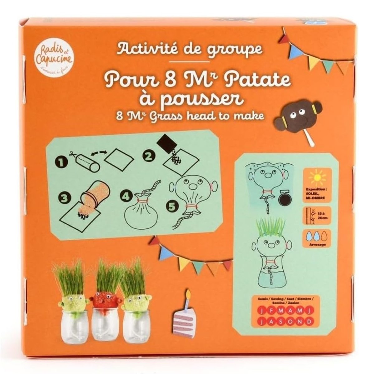 Coffret DIY - Mr Patate à faire pousser orange, RADIS ET CAPUCINE