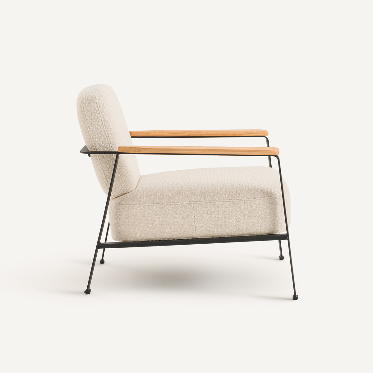 Fauteuil en tissu bouclette et métal, ABRAXAS ecru, AM.PM