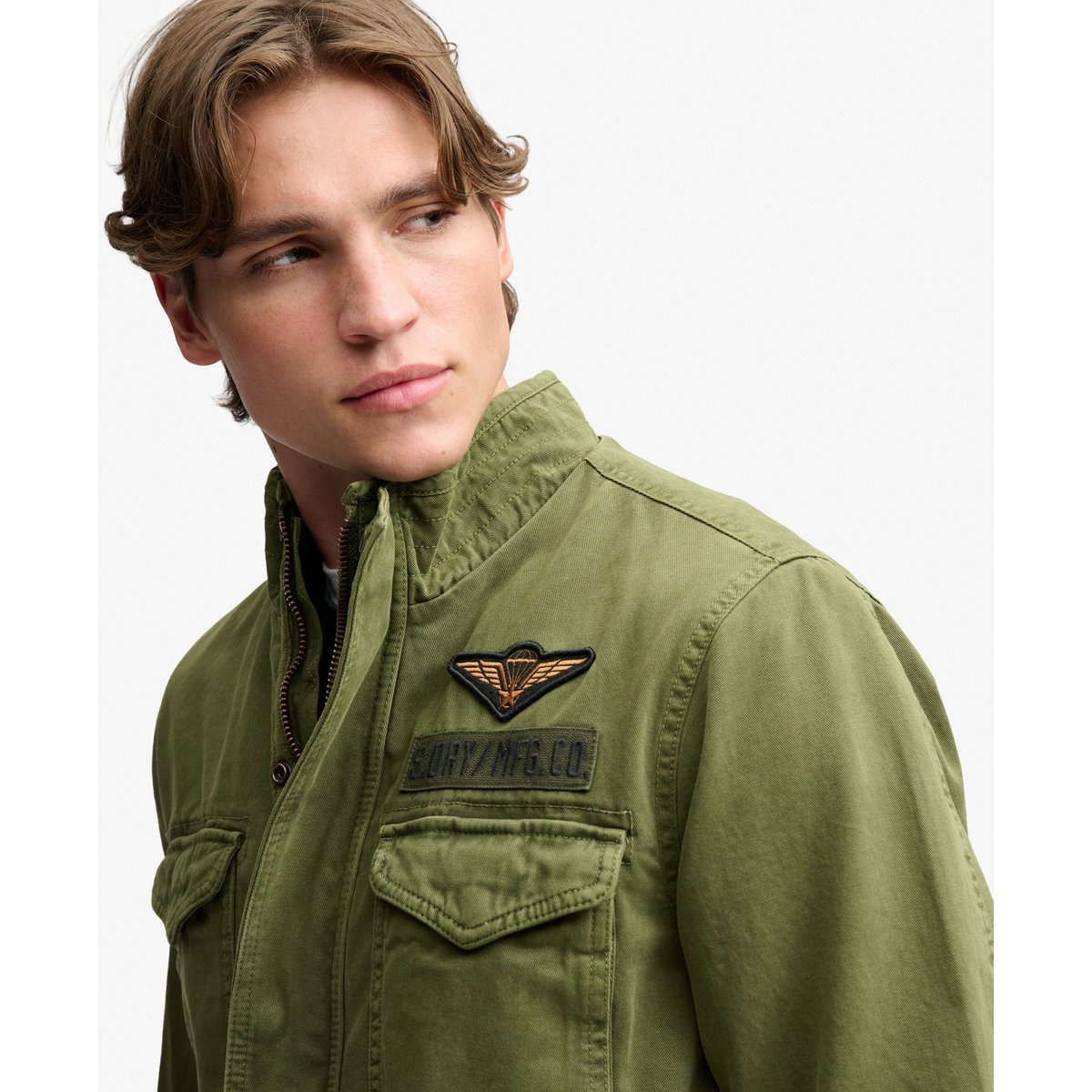 Veste Militaire M65 à Écussons vert olive utilitaire, SUPERDRY