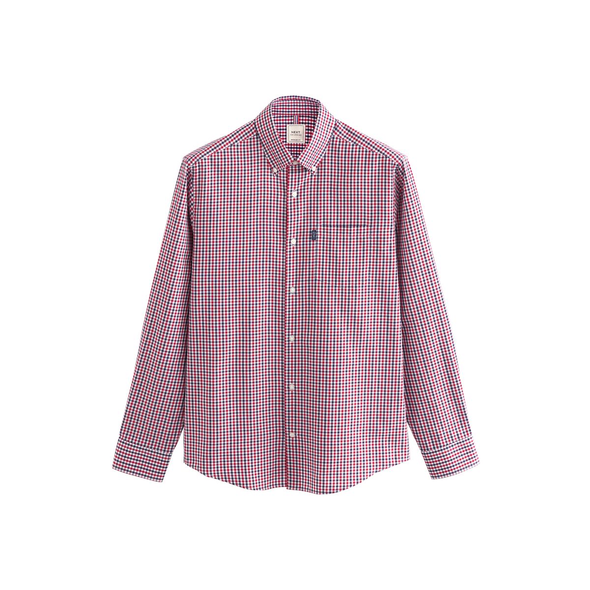 Chemise oxford boutonnée vichy rouge, NEXT