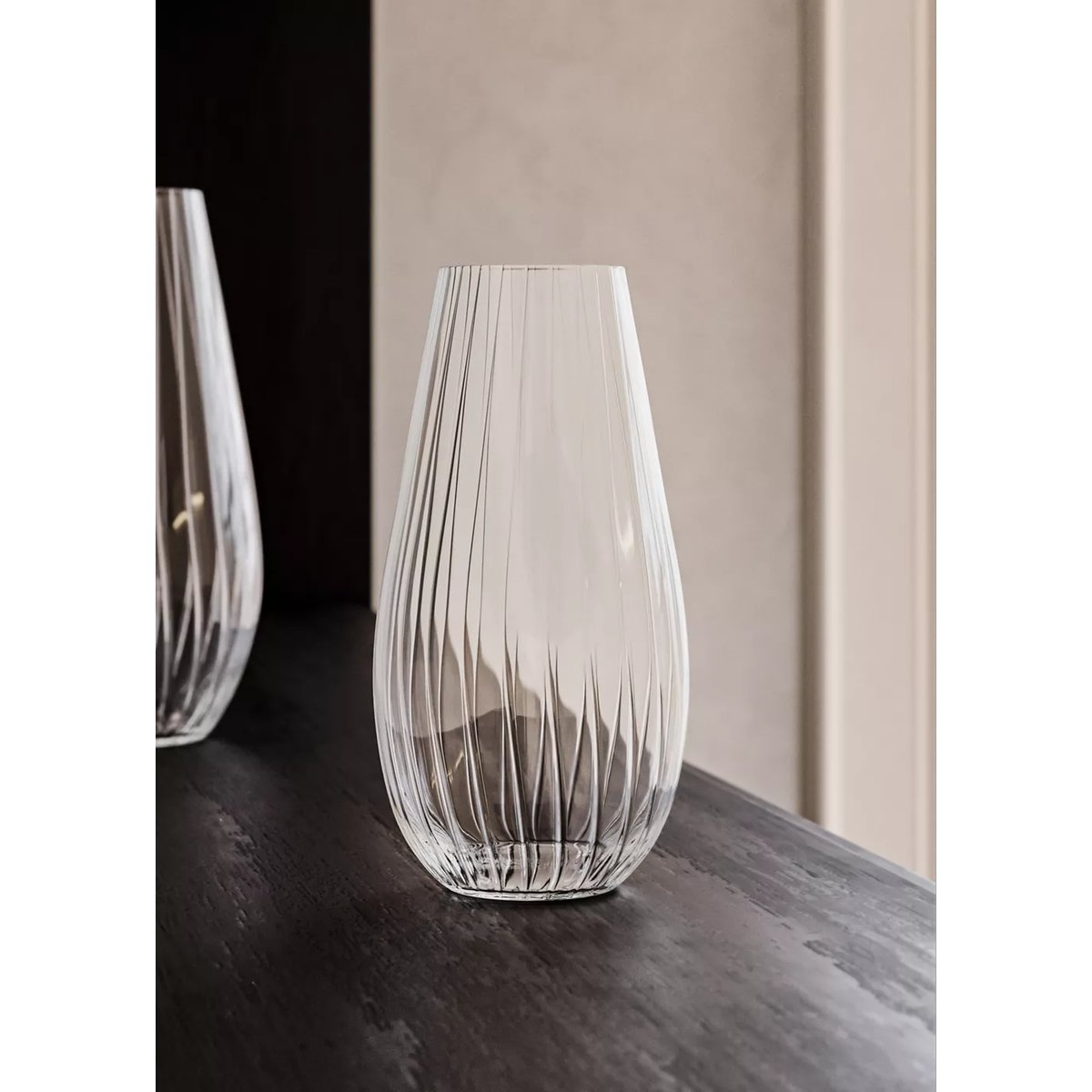 Vase bas cristallin gris glacé, MANGO HOME