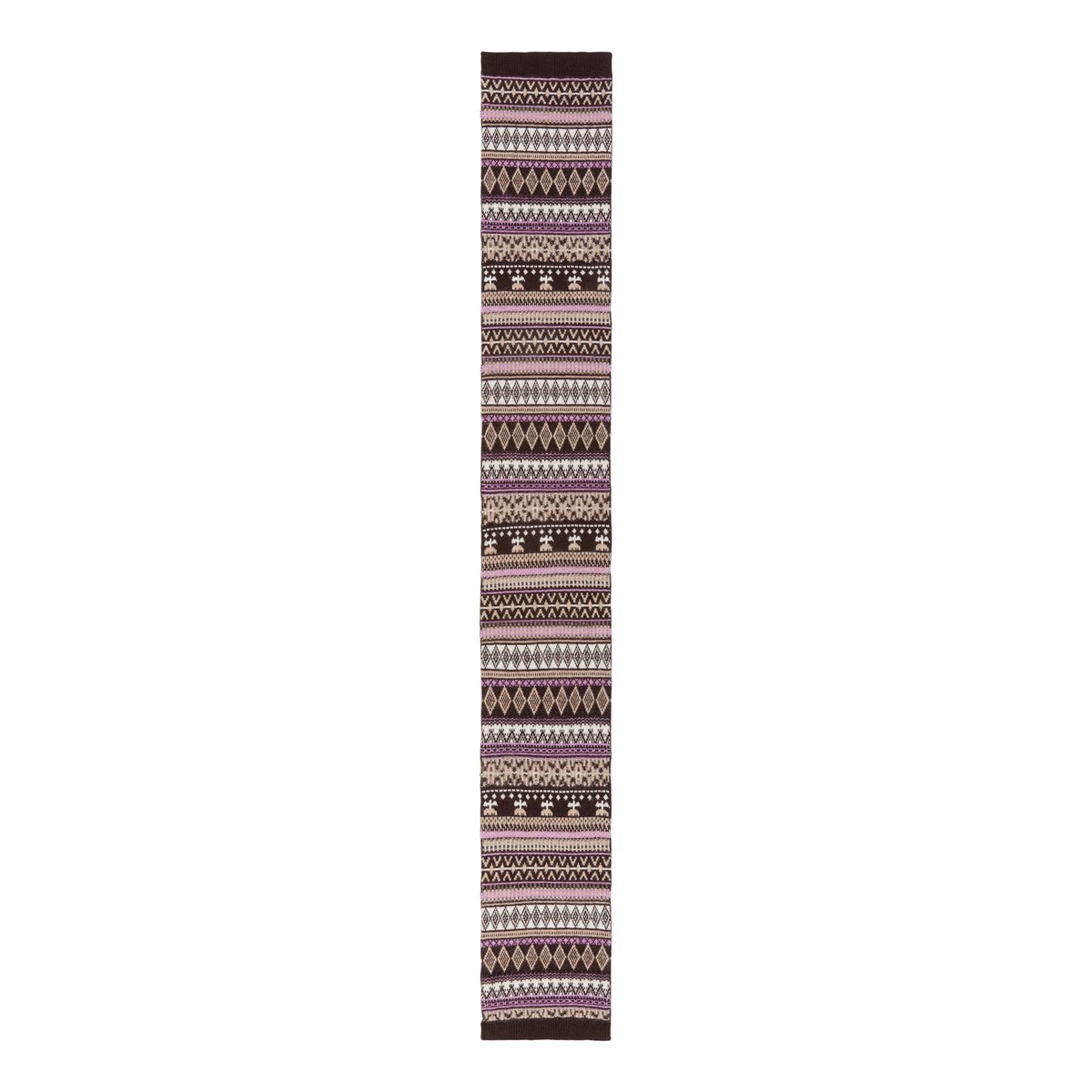 Écharpe en maille jacquard en mélange de laine douce marron, MARC O’POLO DENIM