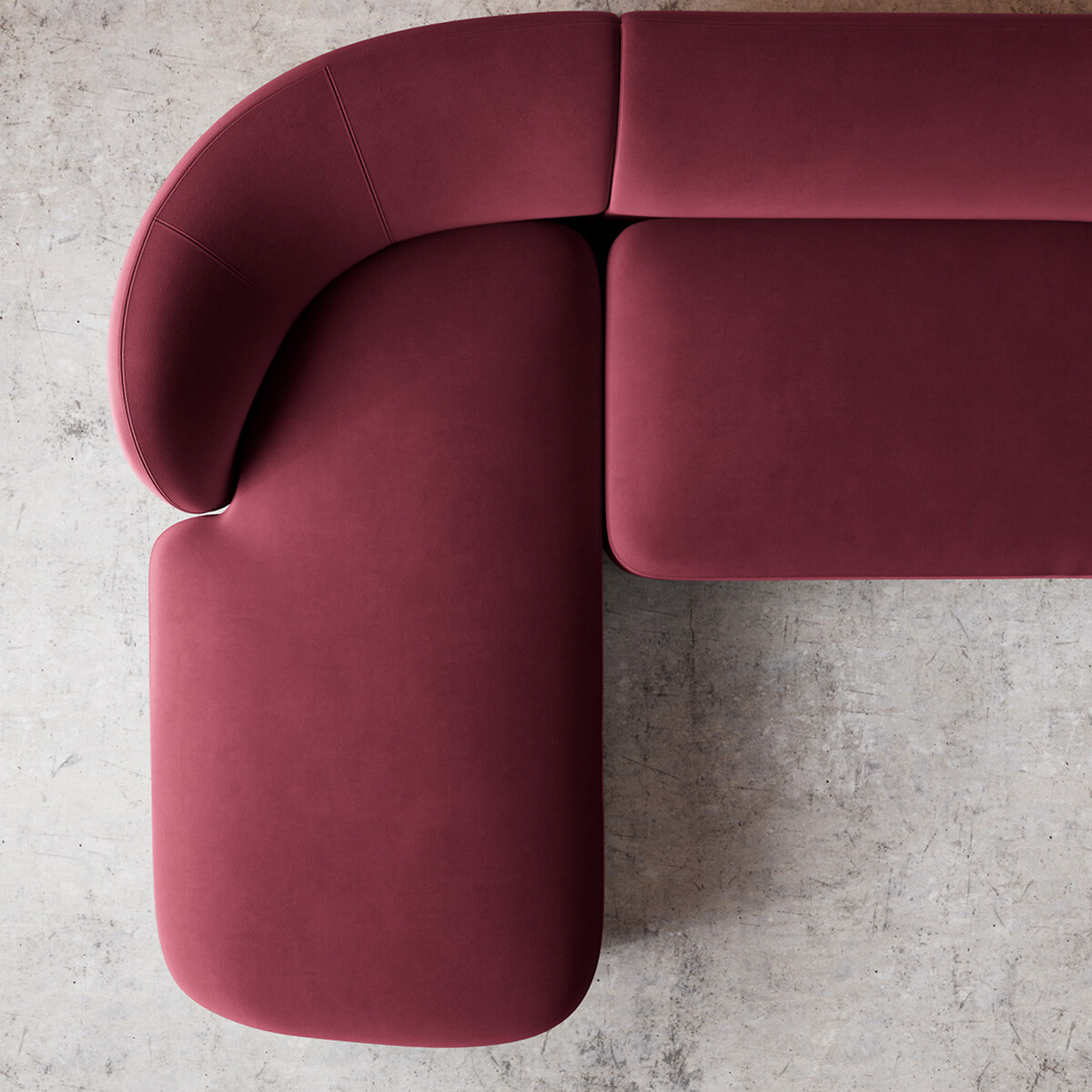 Alban Easy Velvet Corner Chaise Sofa burgundy, SWOON