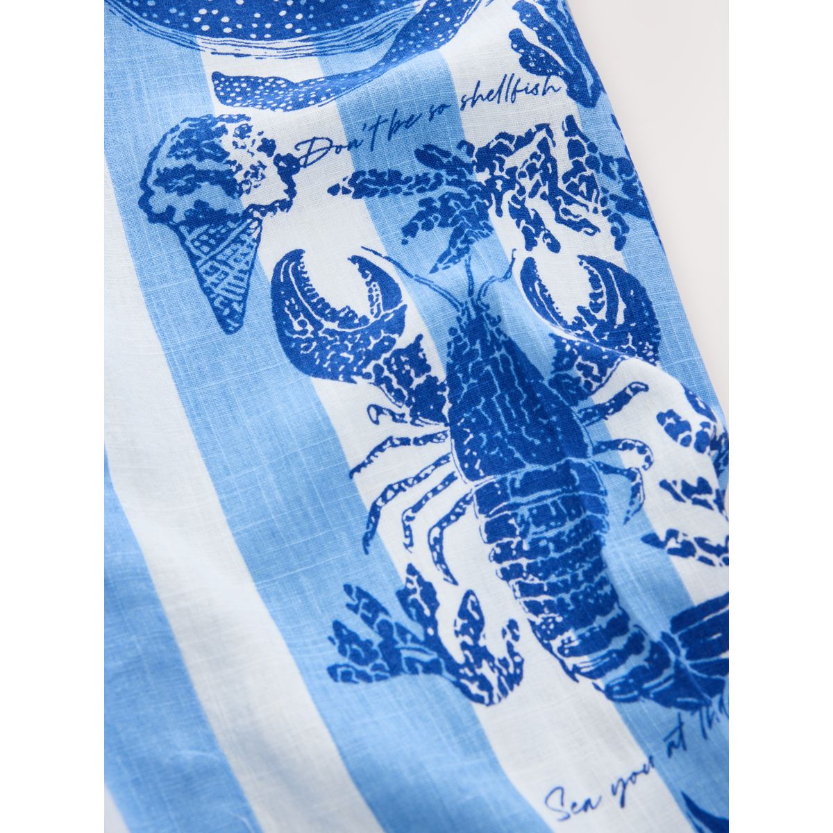Pantalon en mélange de lin coupe large rayures nautiques bleues et blanches, NEXT